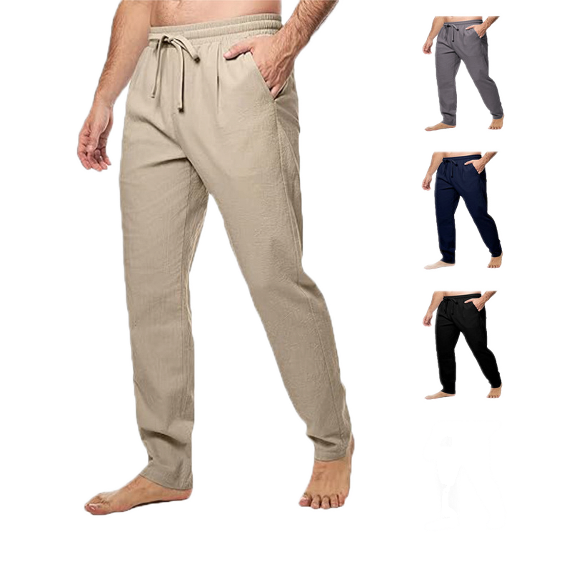 Pantalón de algodón hombre, corte suelto