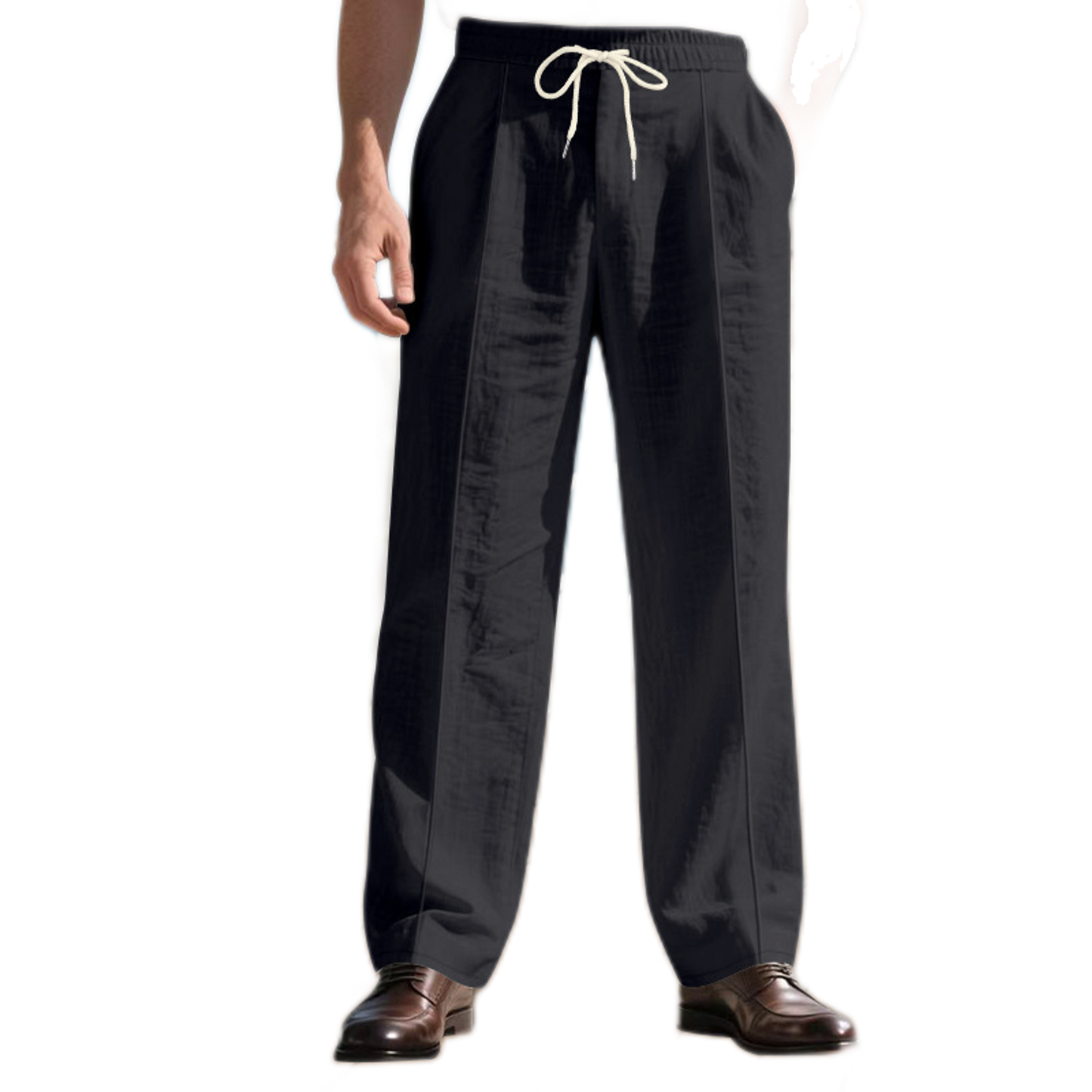 Pantalón de lino hombre color negro