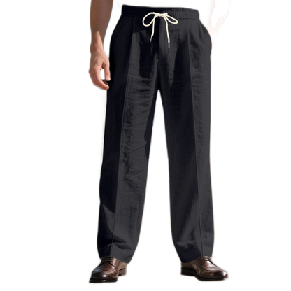 Pantalón de lino hombre color negro