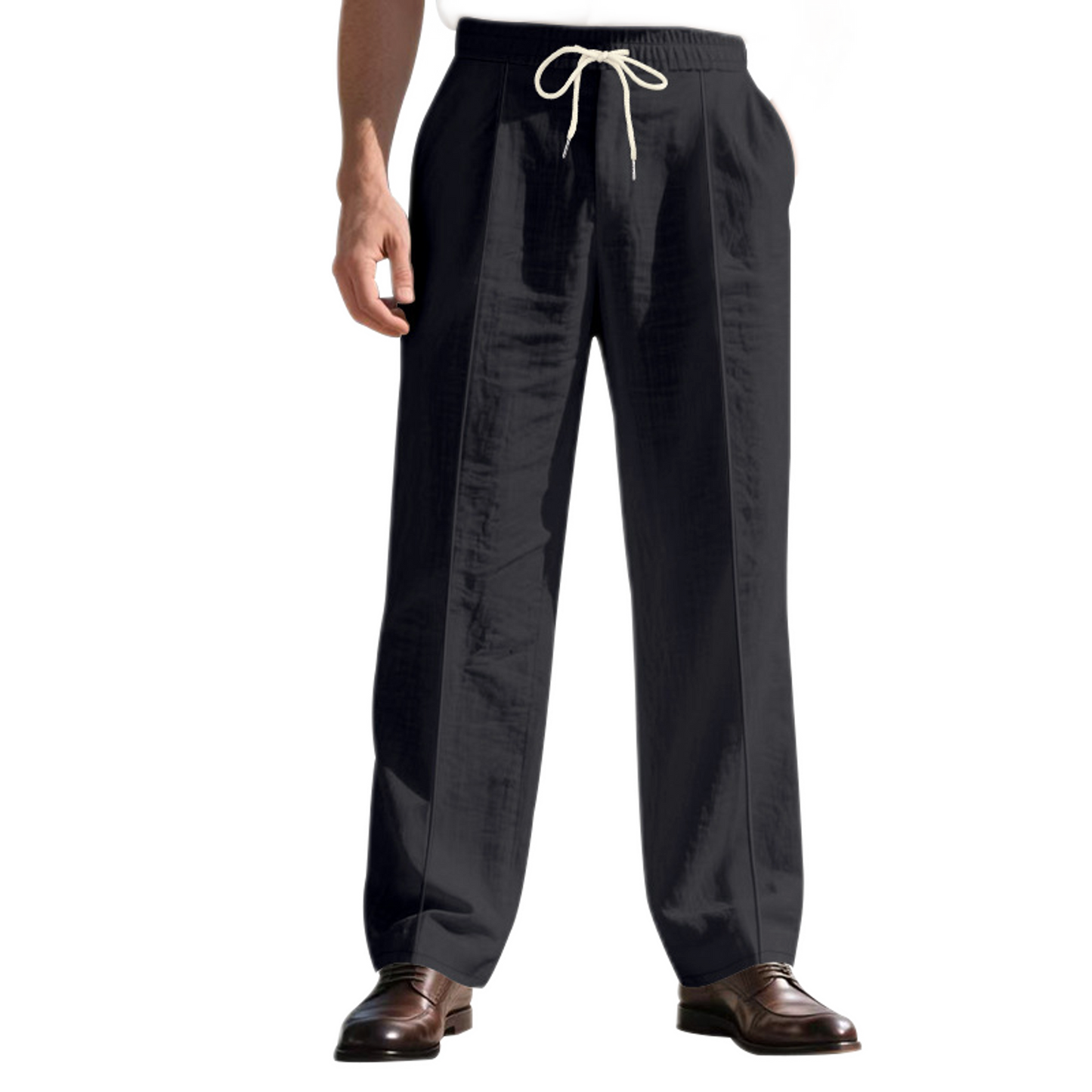 Pantalón de lino hombre, corte suelto