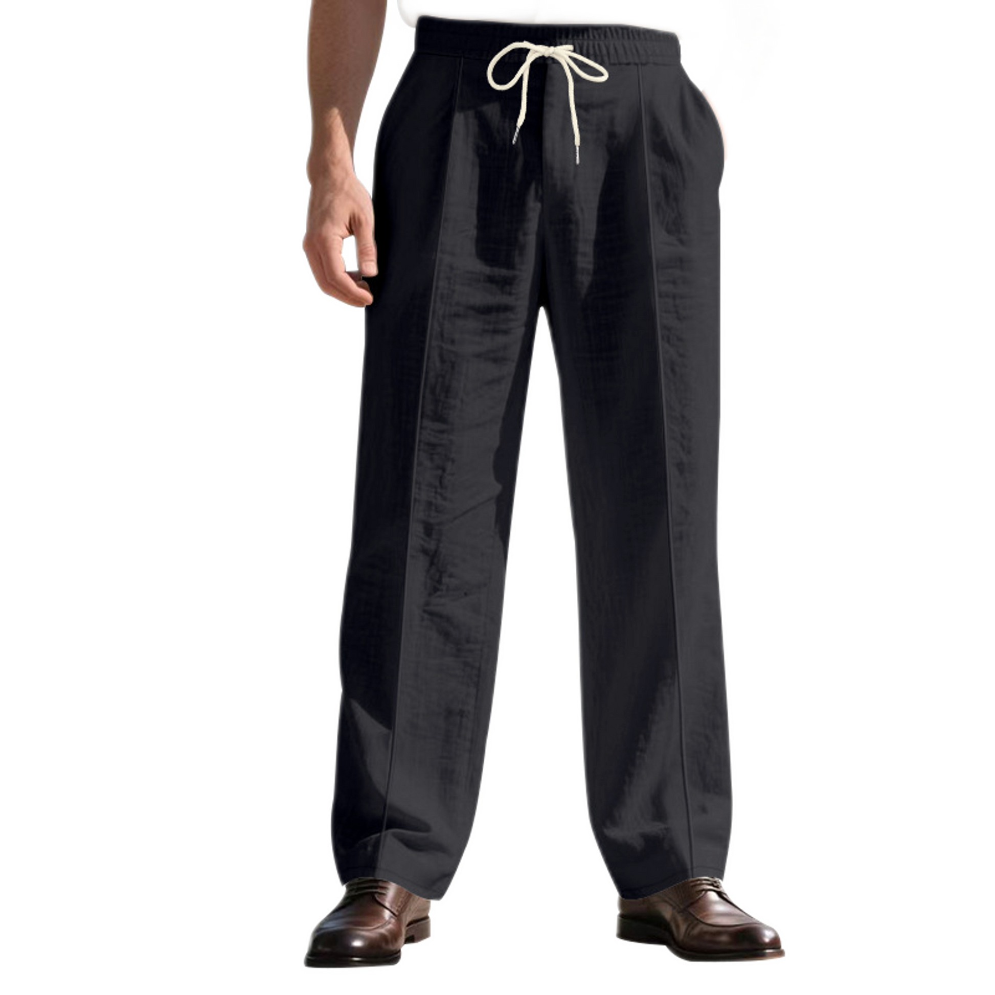 Pantalón de lino hombre, corte suelto