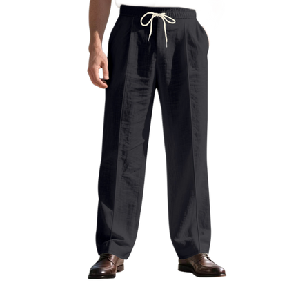 Pantalón de lino hombre, corte suelto