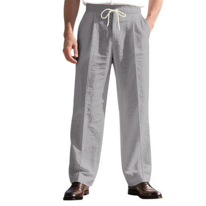 Pantalón de lino hombre, corte suelto