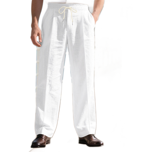 Pantalón de lino hombre, corte suelto