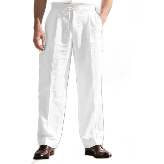 Pantalón de lino hombre, corte suelto
