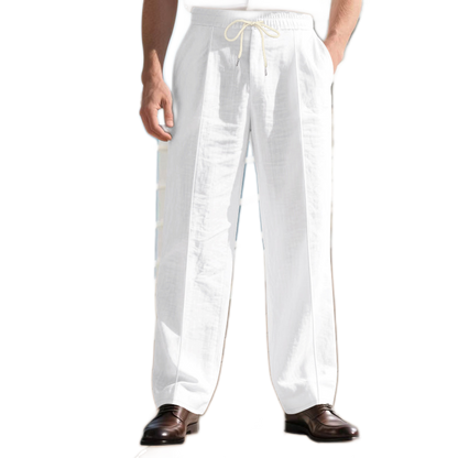 Pantalón de lino hombre color blanco
