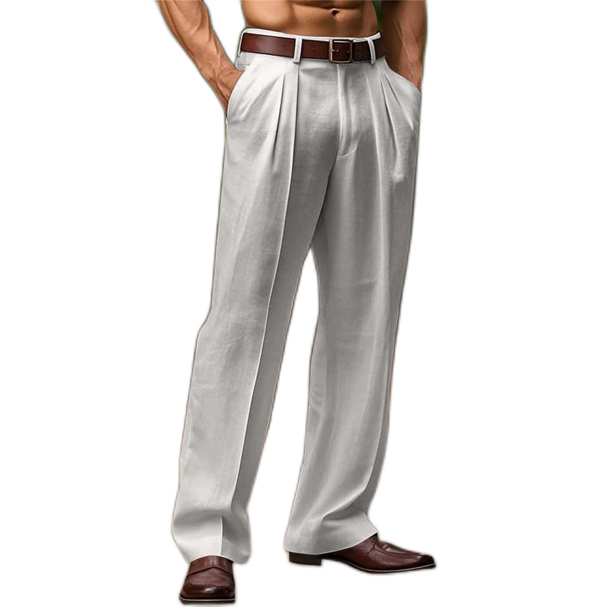 Pantalón de algodón hombre con bolsillo, corte suelto