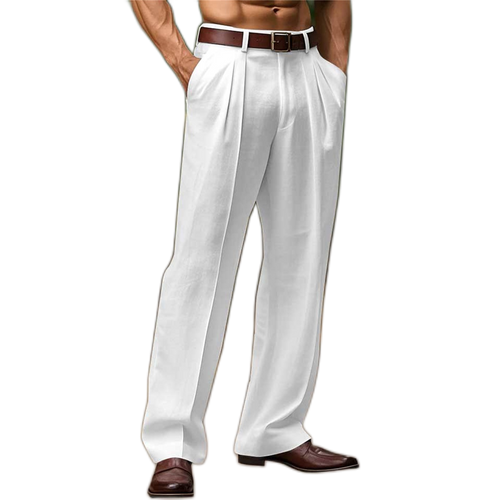 Pantalón de algodón hombre con bolsillo, corte suelto