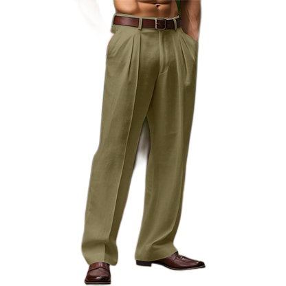 Pantalón de algodón hombre color verde oliva, con bolsillo
