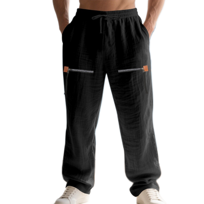 Pantalón de lino hombre color negro