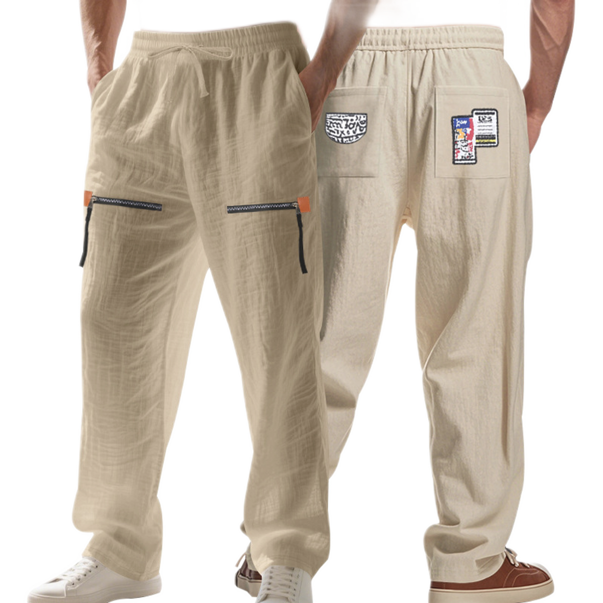 Pantalón de lino hombre, corte suelto