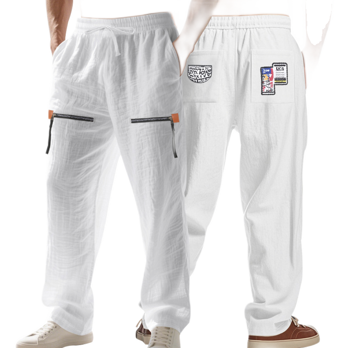 Pantalón de lino hombre, corte suelto