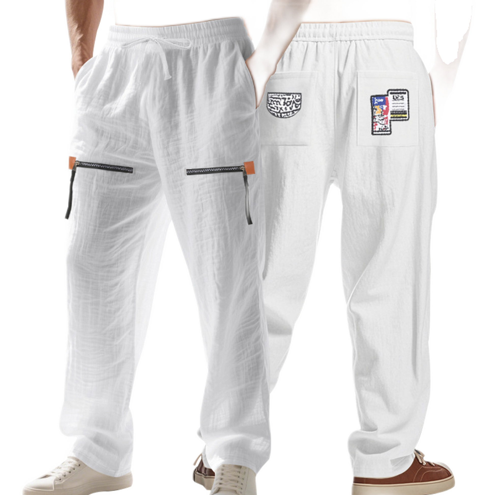 Pantalón de lino hombre, corte suelto