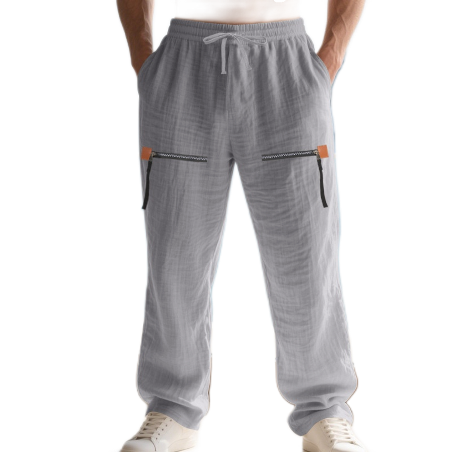 Pantalón de lino hombre color gris