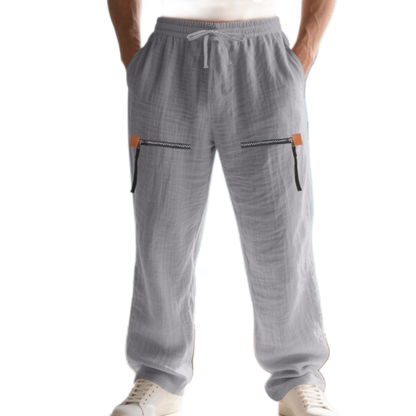 Pantalón de lino hombre color gris