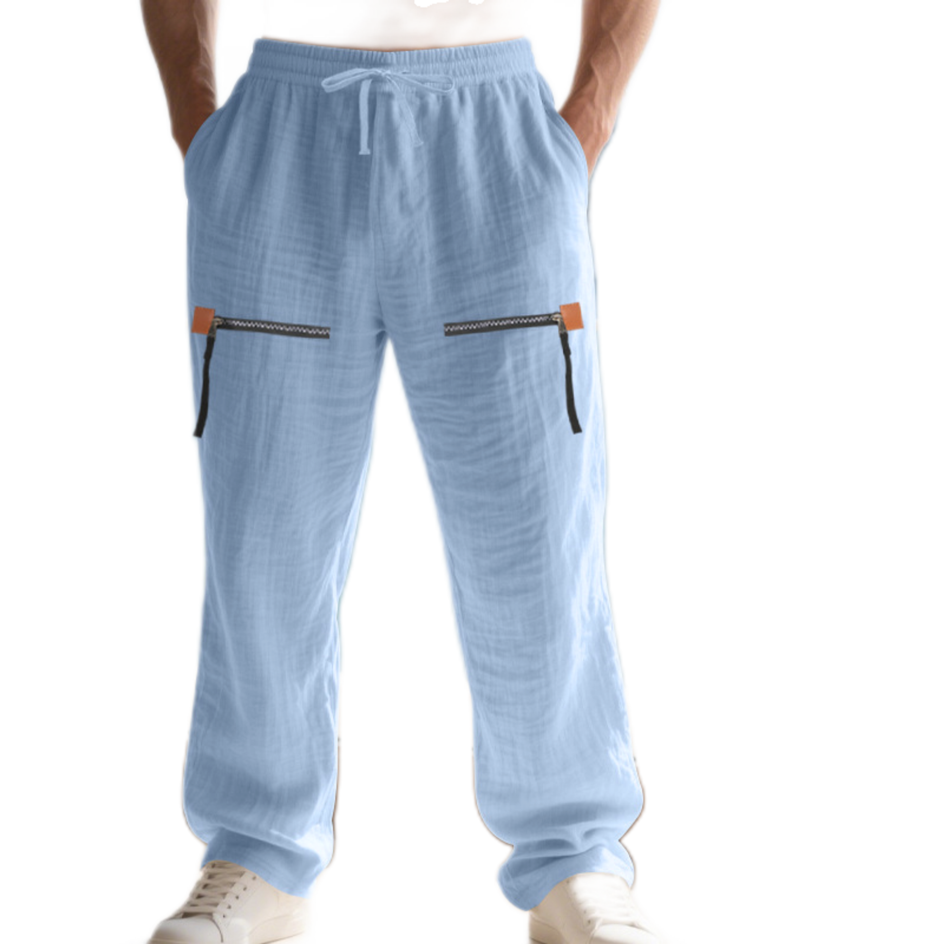 Pantalón de lino hombre, corte suelto