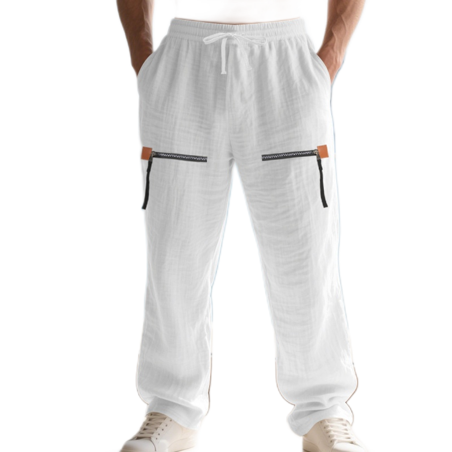 Pantalón de lino hombre color blanco