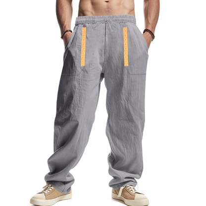 Pantalón de lino hombre color gris