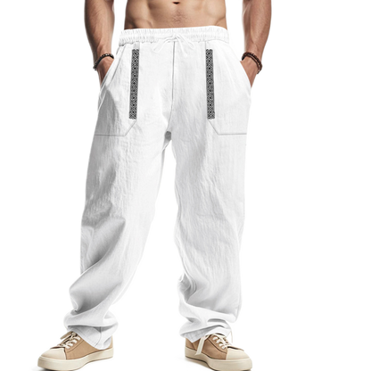 Pantalón de lino hombre, corte suelto