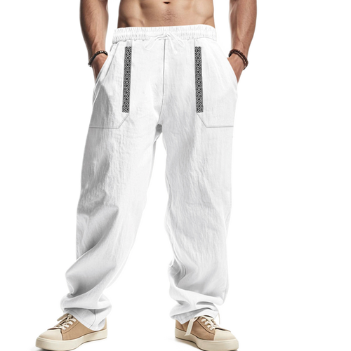 Pantalón de lino hombre, corte suelto