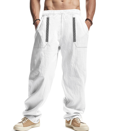 Pantalón de lino hombre, corte suelto