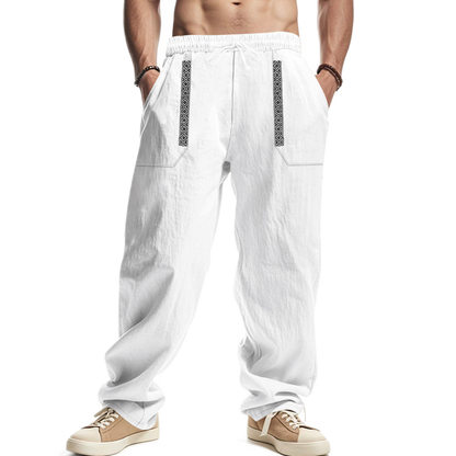 Pantalón de lino hombre color blanco