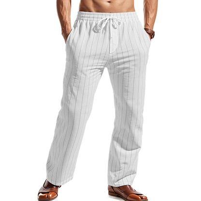 Pantalón de lino hombre color blanco