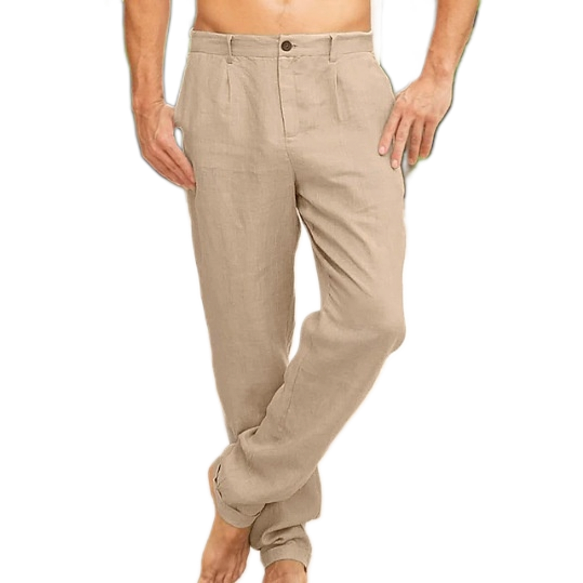 Pantalón de algodón hombre color caqui