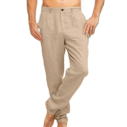 Pantalón de algodón hombre color caqui