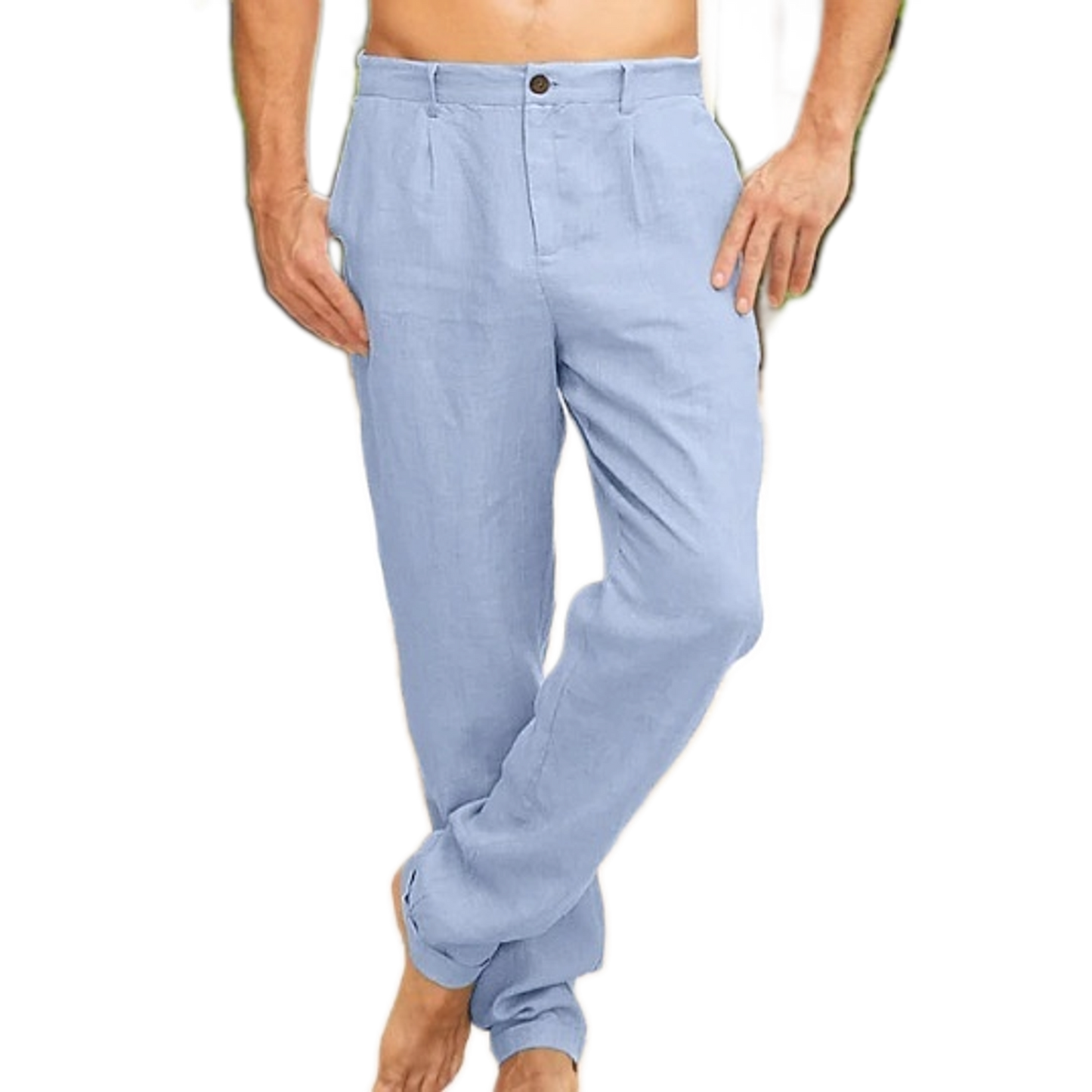 Pantalón de algodón hombre color celeste