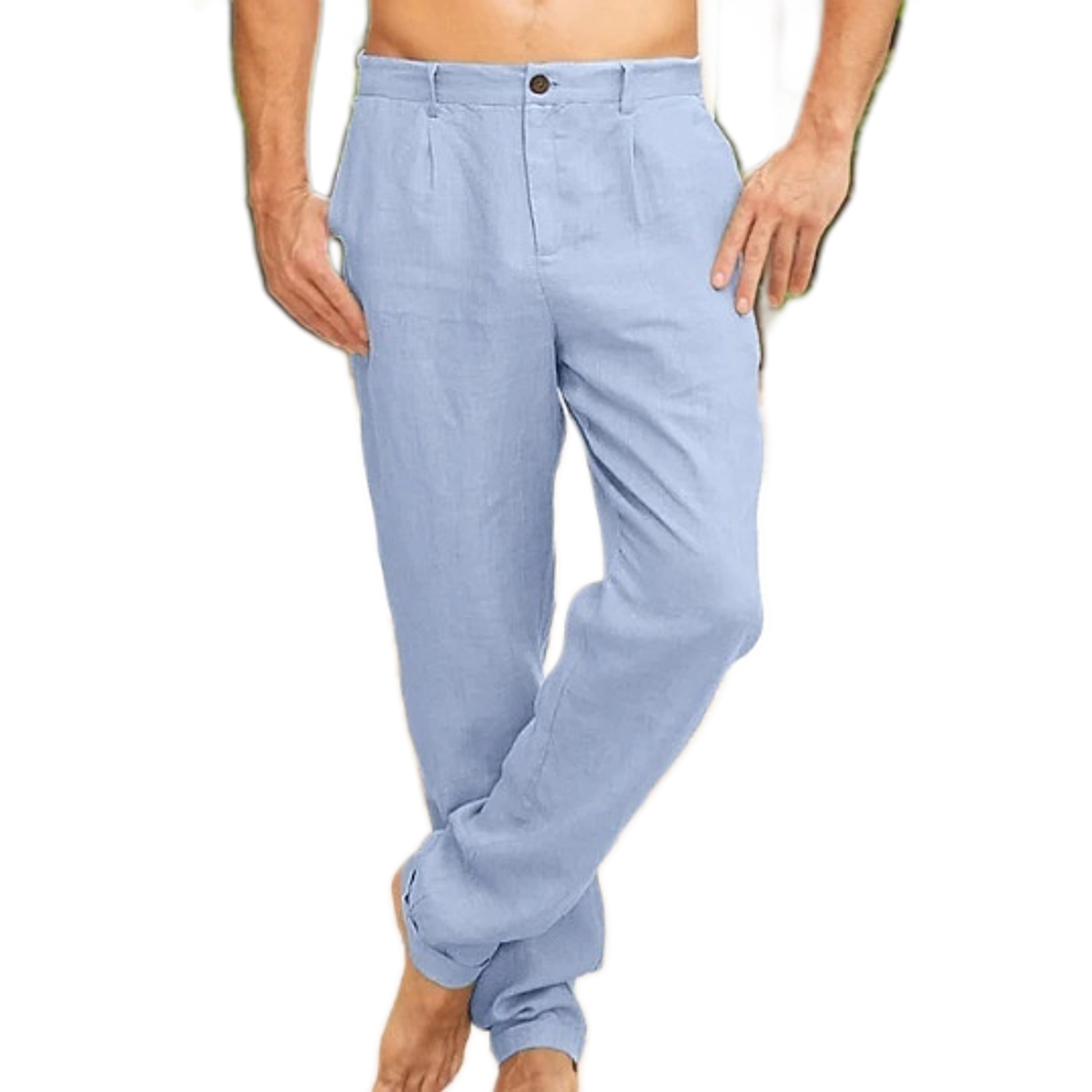Pantalón de algodón hombre color celeste