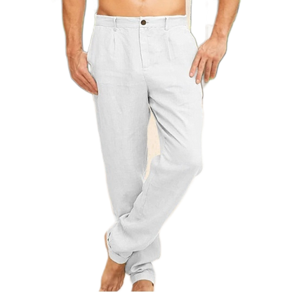 Pantalón de algodón hombre color blanco