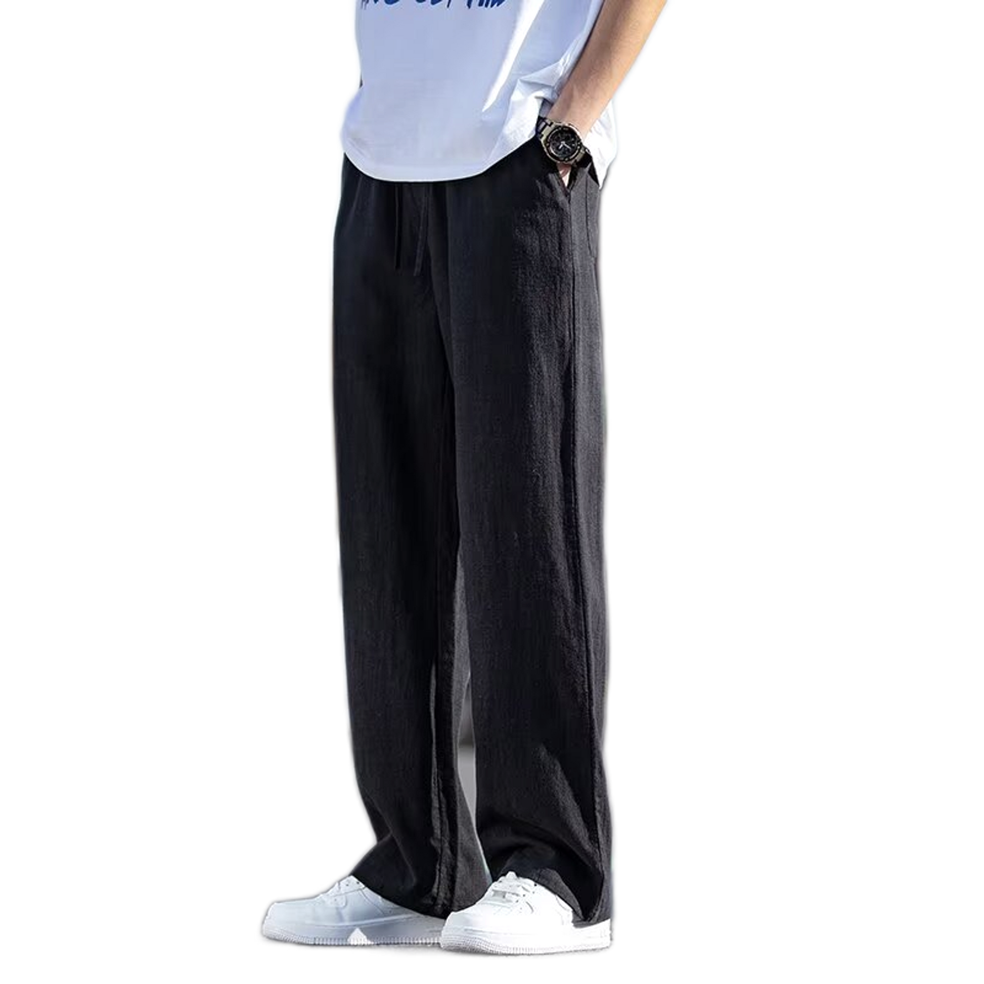 Pantalón de algodón hombre color negro