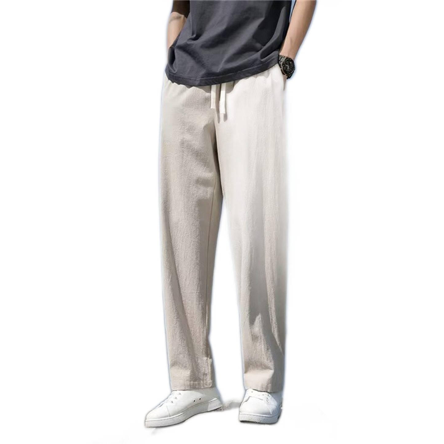 Pantalón de algodón hombre, corte suelto