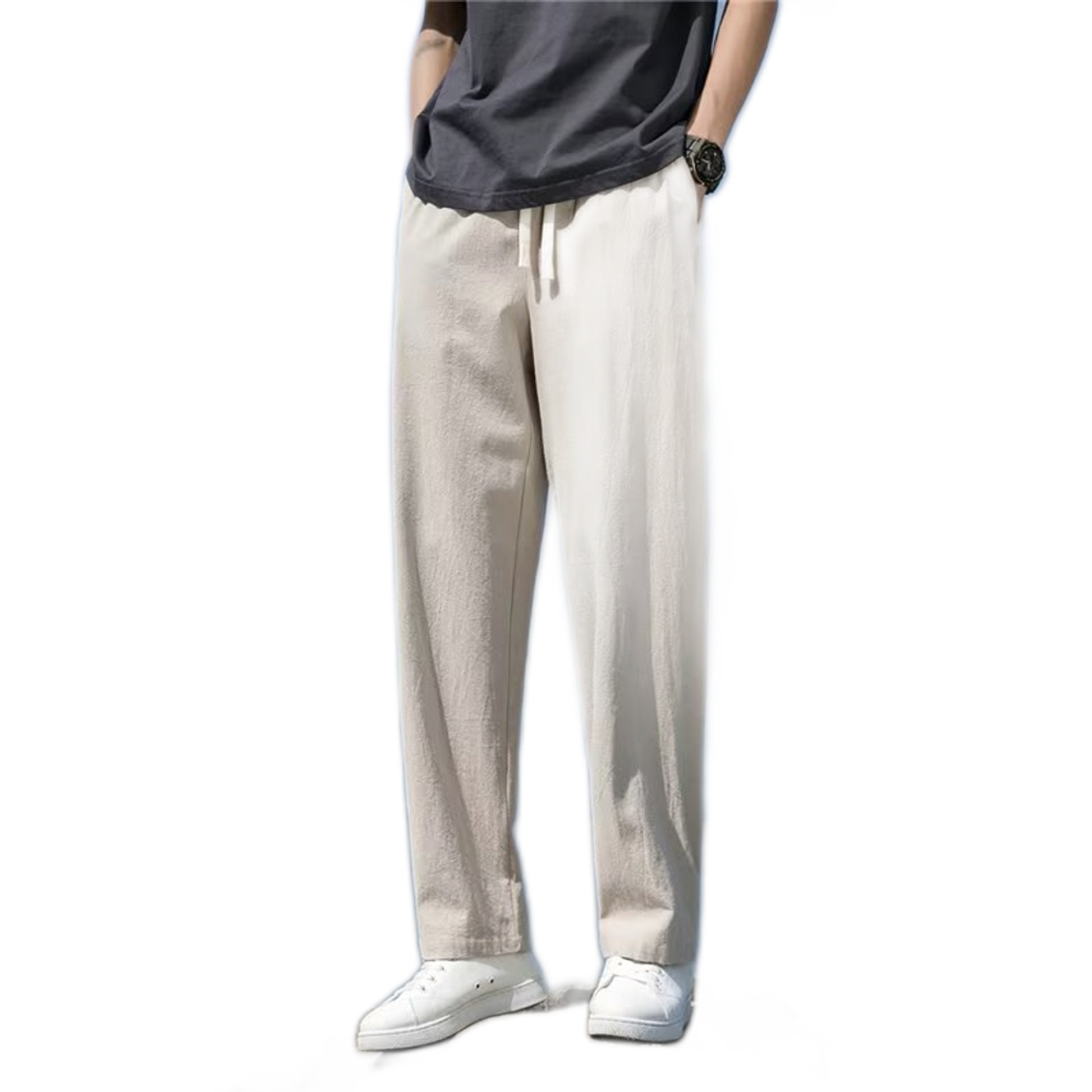 Pantalón de algodón hombre, corte suelto