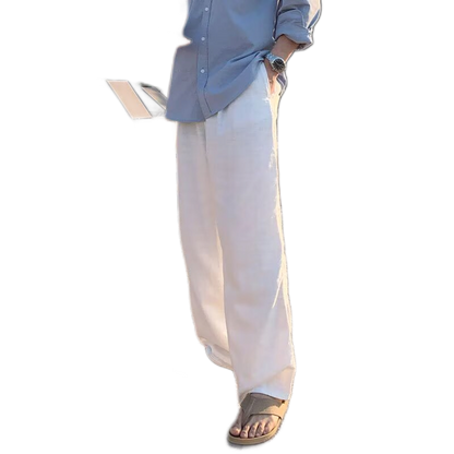 Pantalón de algodón hombre color blanco