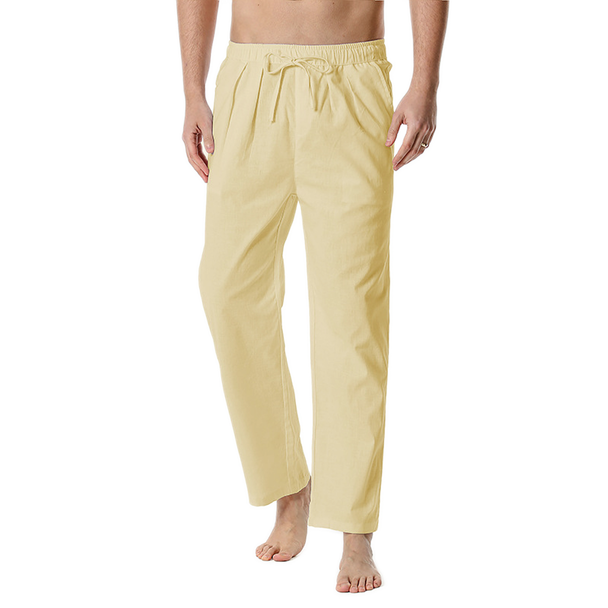 Pantalón de algodón hombre color caqui