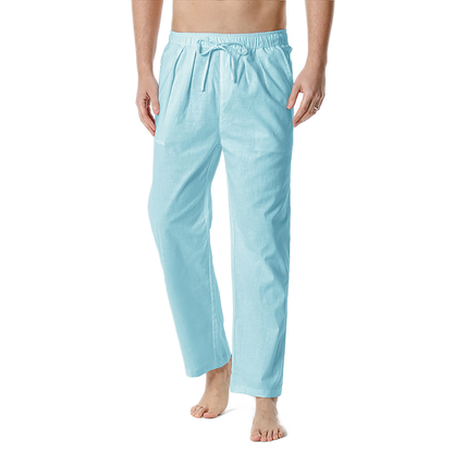 Pantalón de algodón hombre color celeste