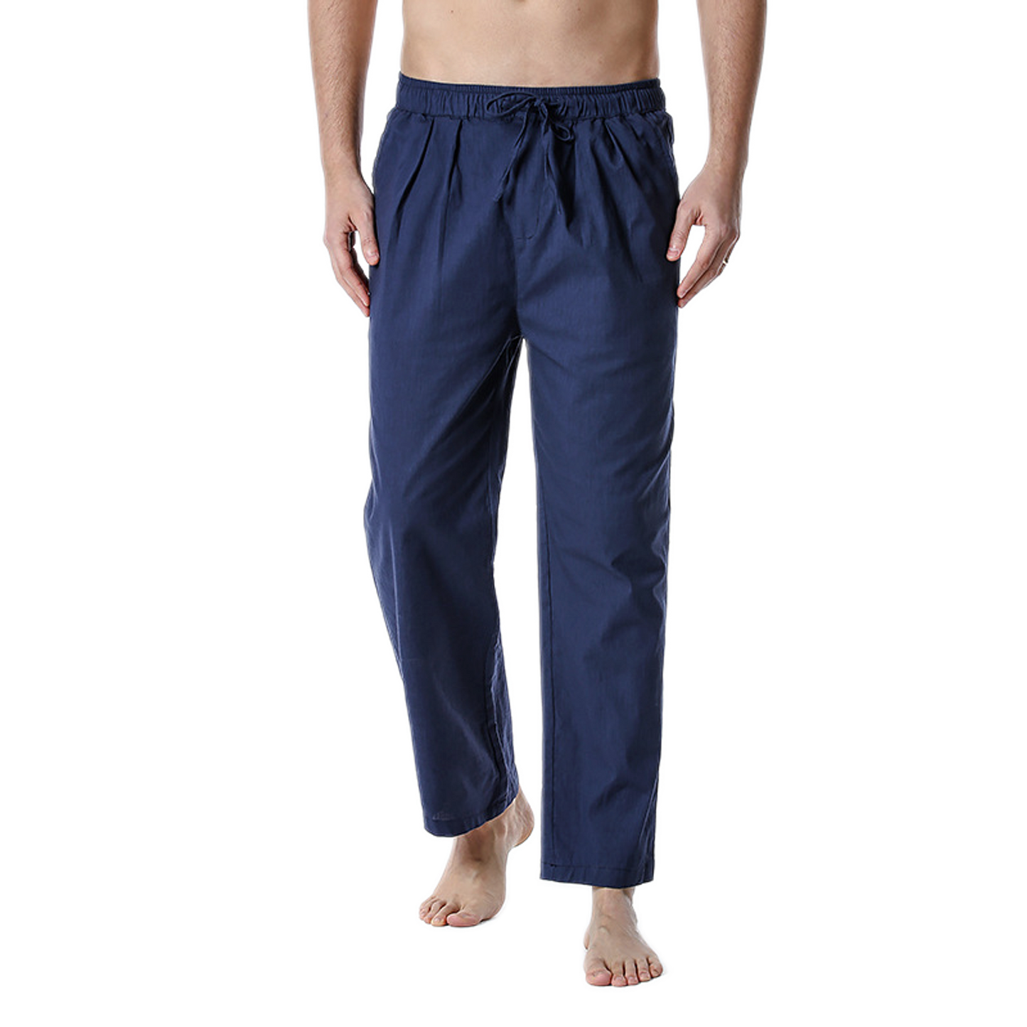 Pantalón de algodón hombre color azul marino