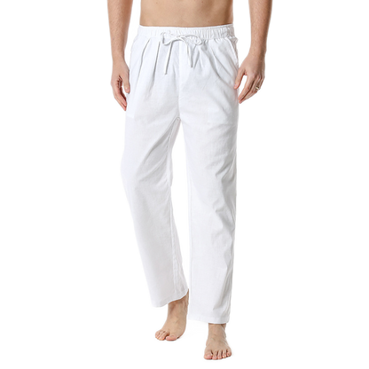 Pantalón de algodón hombre color blanco