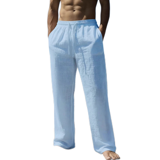 Pantalón de lino hombre, corte suelto