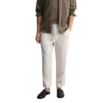 Pantalón de lino hombre, corte suelto