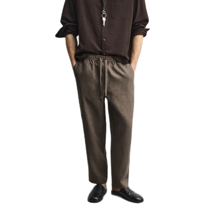 Pantalón de lino hombre, corte suelto