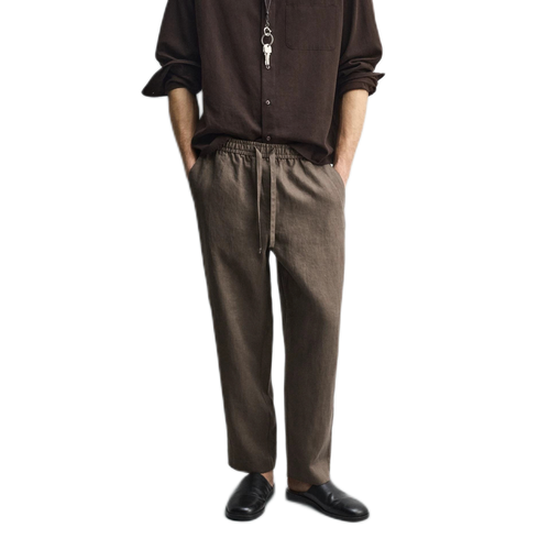 Pantalón de lino hombre, corte suelto