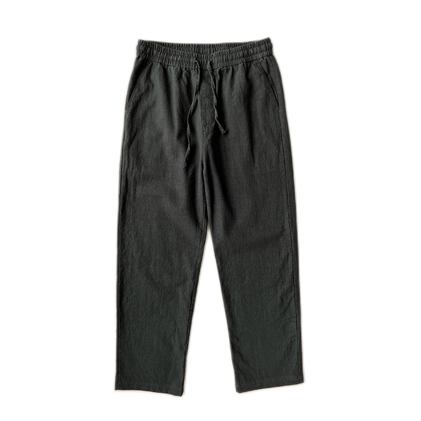 Pantalón de lino hombre color negro