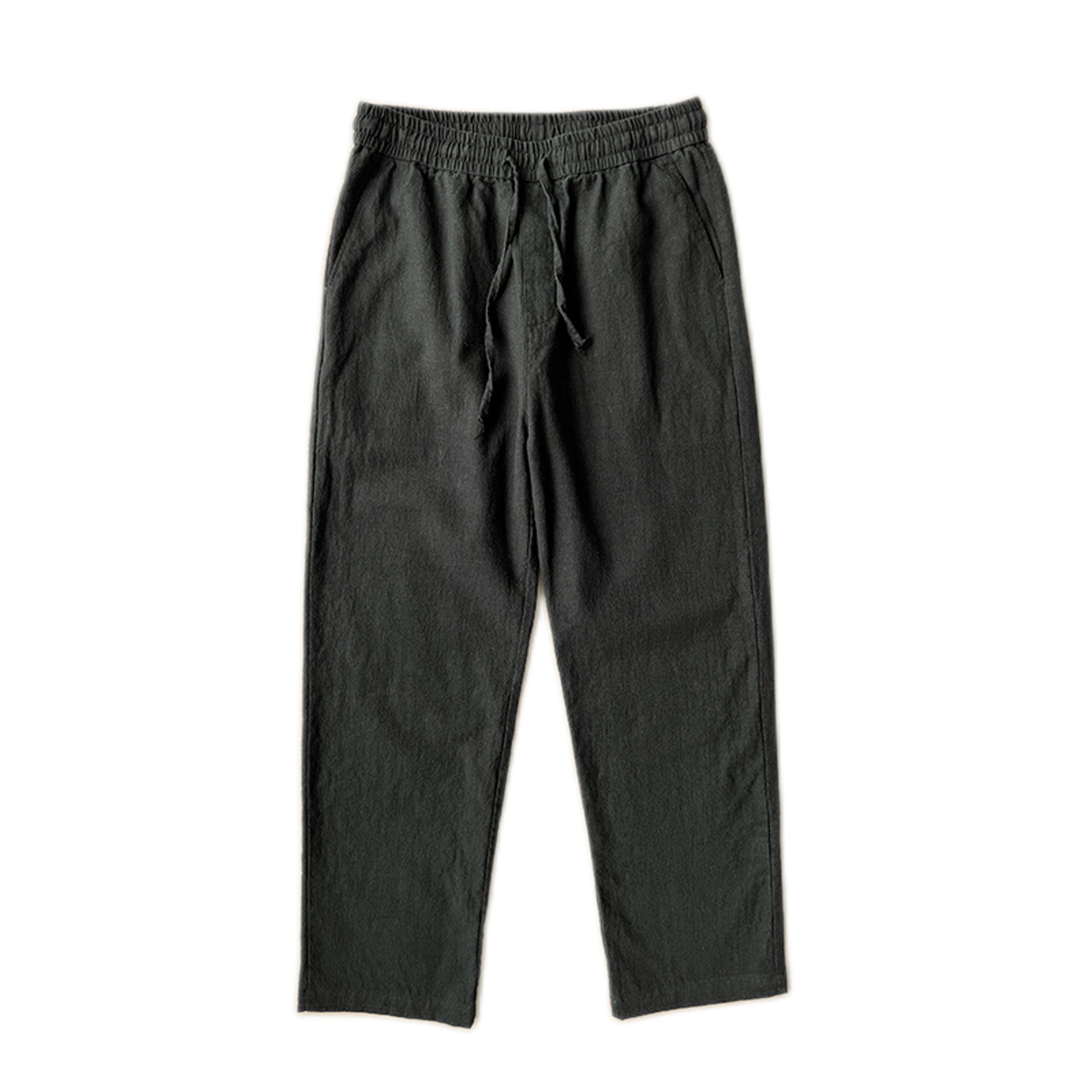 Pantalón de lino hombre color negro