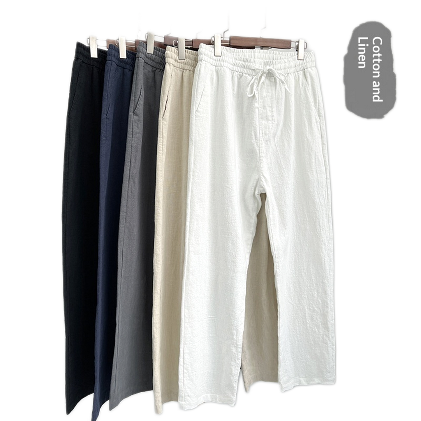 Pantalón de lino hombre, corte suelto