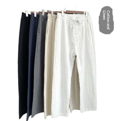 Pantalón de lino hombre, corte suelto