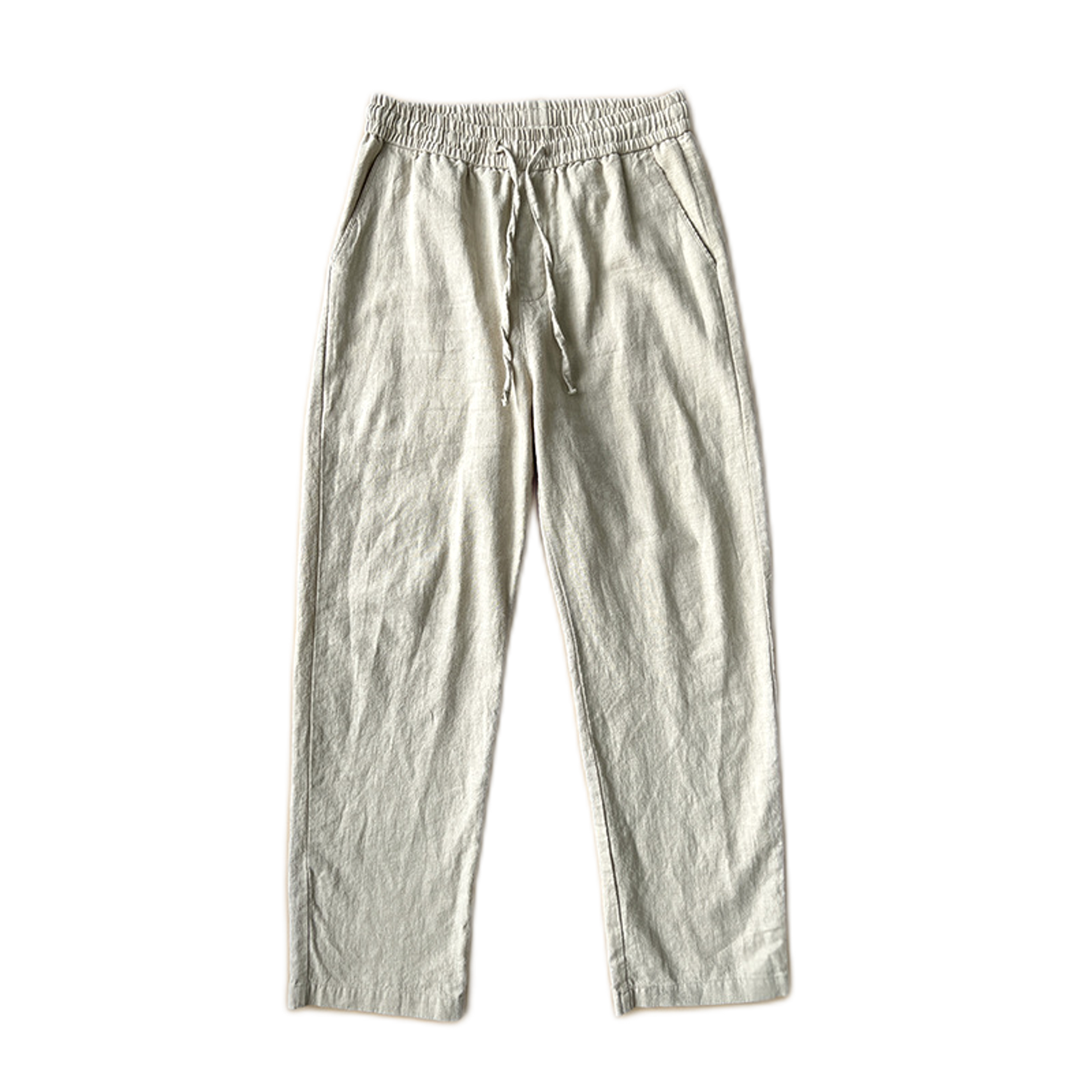 Pantalón de lino hombre color caqui