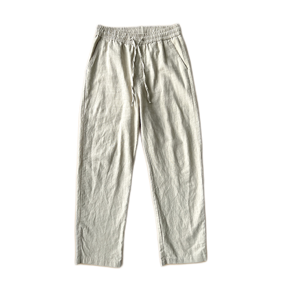 Pantalón de lino hombre color caqui